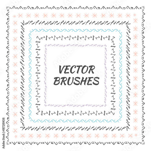 Decorative vector brushes with inner and outer corner tiles. Can use for dividers, borders and ornaments.