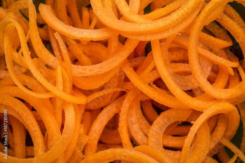 fresh raw carrot spiralized (spaghetti)