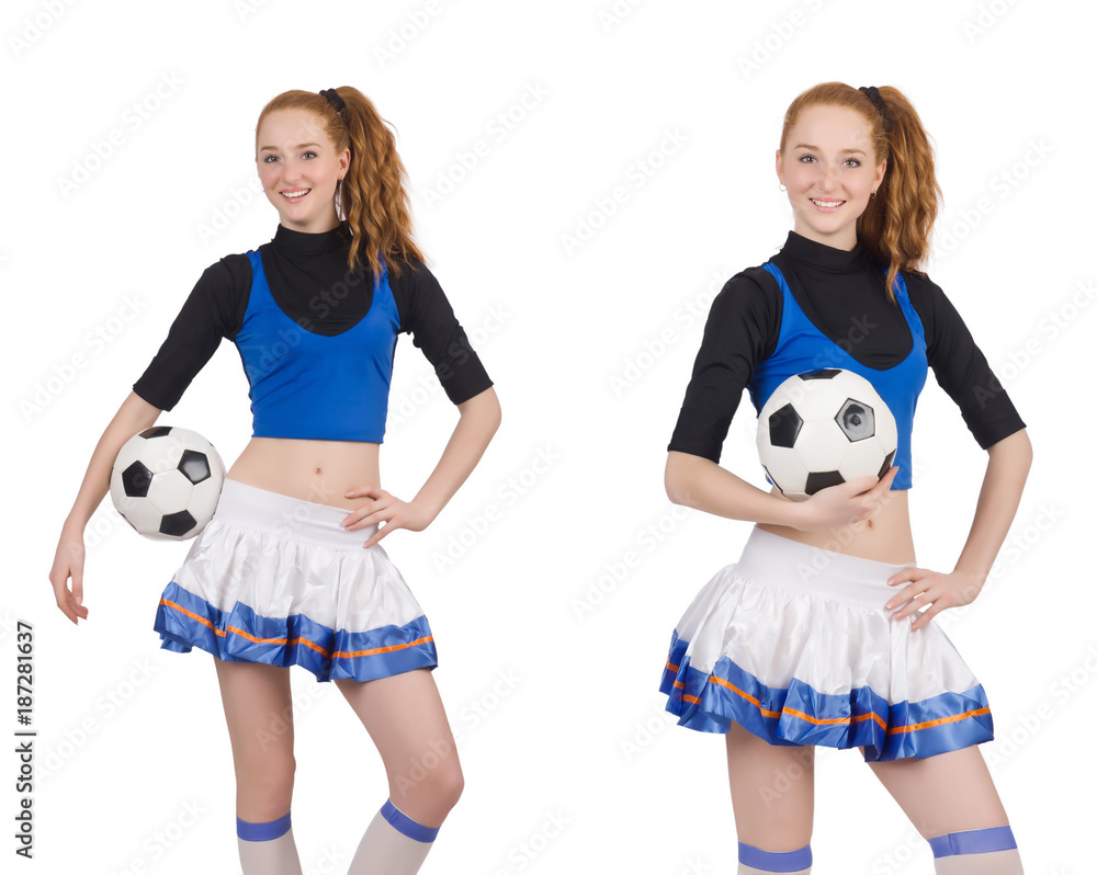 Cheerleader isolated on the white background Cheerleader isolated on the white background