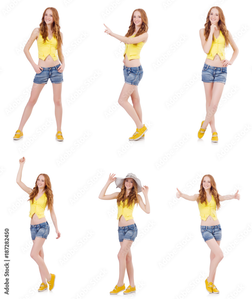 Obraz premium Young woman in fashion concept