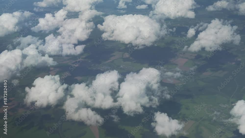 Aerial view of cumulus clouds over Moscow Region stock footage video Aerial view of cumulus clouds over Moscow Region stock footage video
