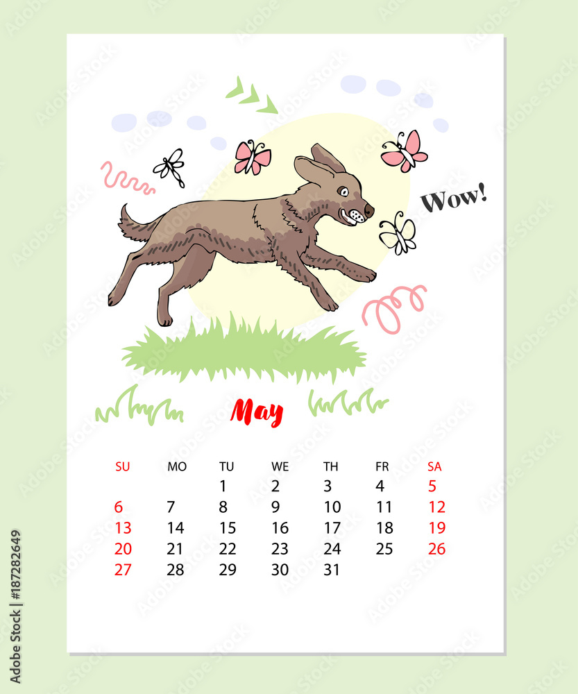  Funny Dog Sketch  Calendar