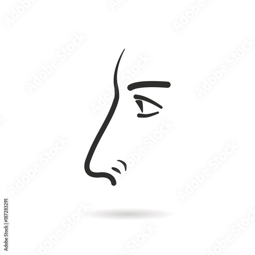 Nose line vector icon.