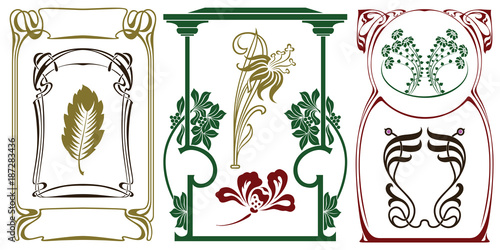 Vector plant vignette and border.