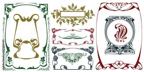 Vector plant vignette and border.