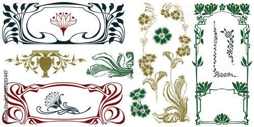 Vector plant vignette and border.