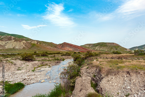 River in amazing red mountains