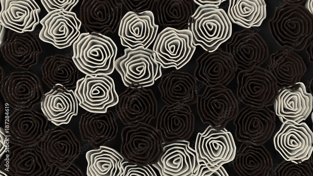 Obraz premium Pattern from black and white flowers
