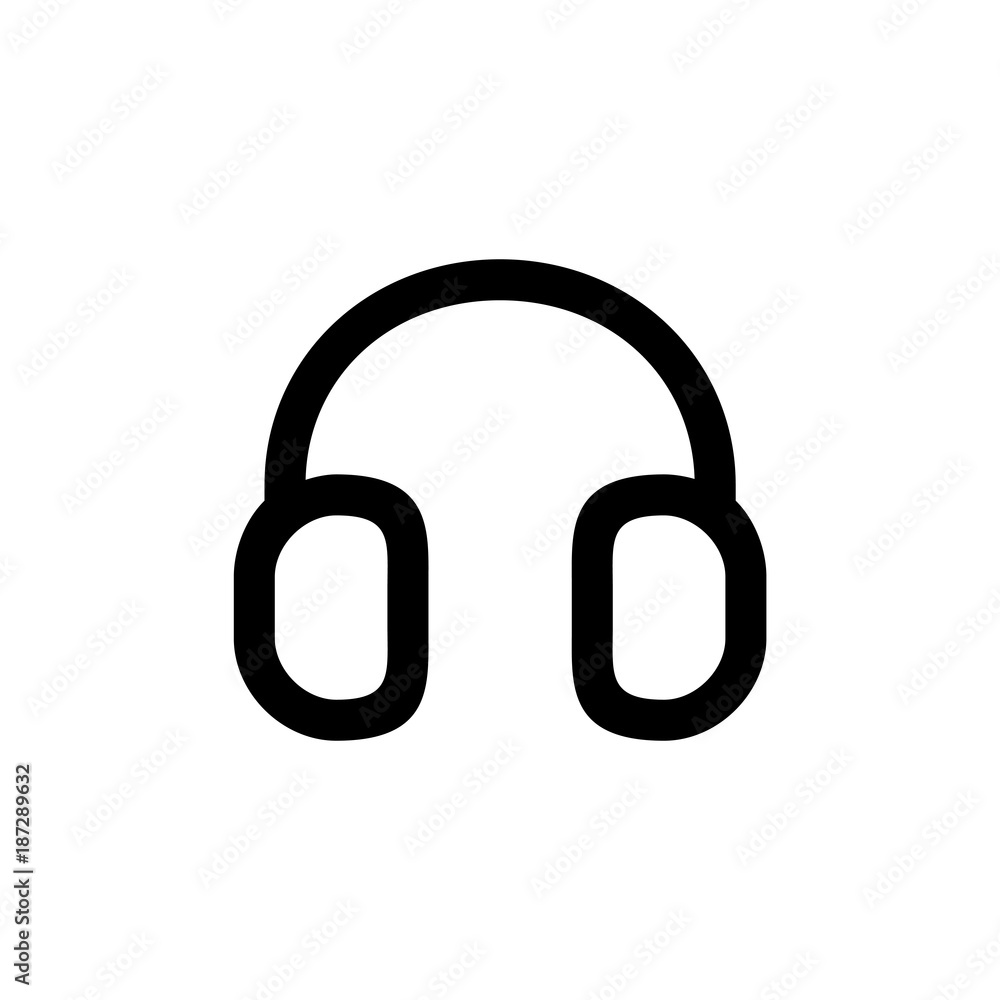 Headphones icon for simple flat style ui design Headphones icon for simple flat style ui design