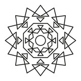 Mandala-Mandala. Round Element For Coloring Book. Black Lines on White lines-simple-90