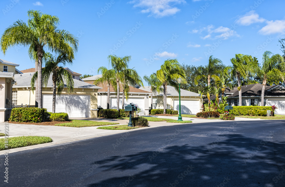 Gated community houses in South Florida, United States