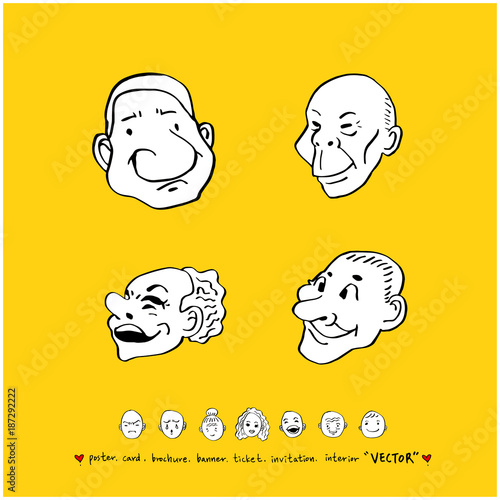 인물의 표정 / 손으로 그린 얼굴 일러스트