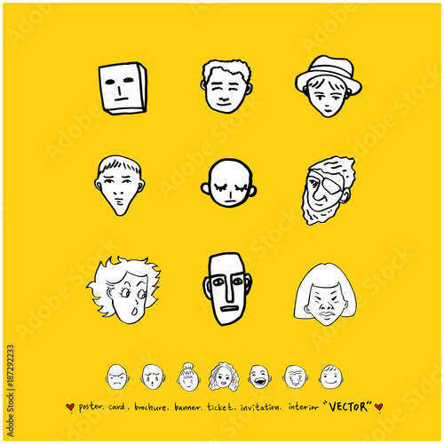 인물의 표정 / 손으로 그린 얼굴 일러스트