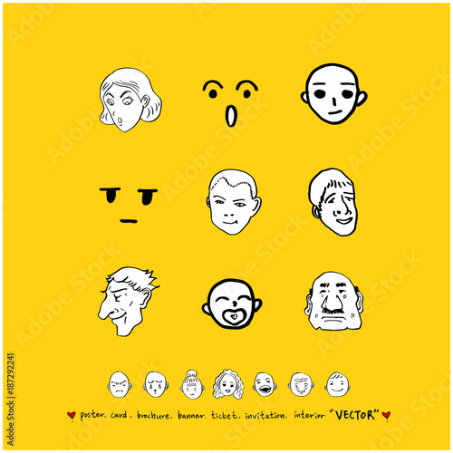 인물의 표정 / 손으로 그린 얼굴 일러스트