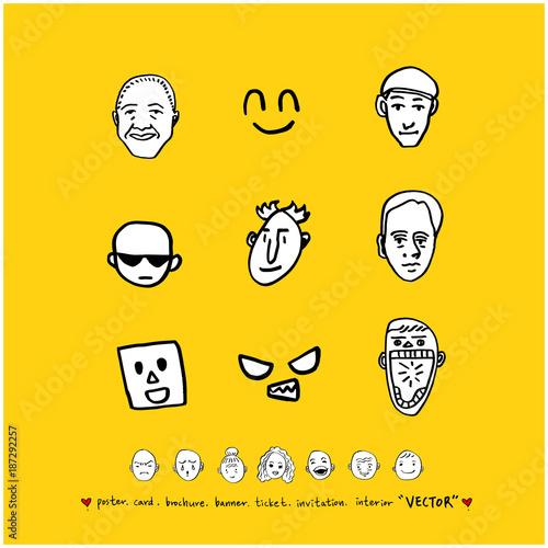 인물의 표정 / 손으로 그린 얼굴 일러스트