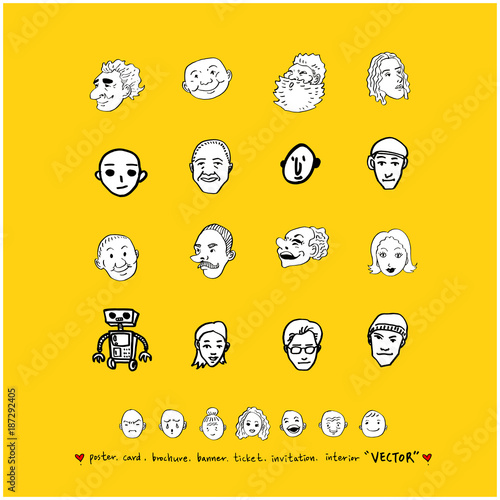 인물의 표정 / 손으로 그린 얼굴 일러스트