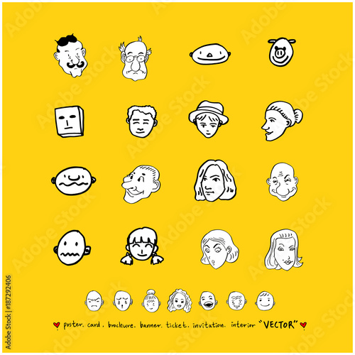 인물의 표정 / 손으로 그린 얼굴 일러스트