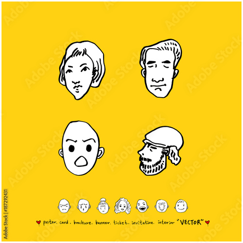 인물의 표정 / 손으로 그린 얼굴 일러스트