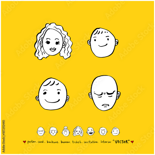 인물의 표정 / 손으로 그린 얼굴 일러스트