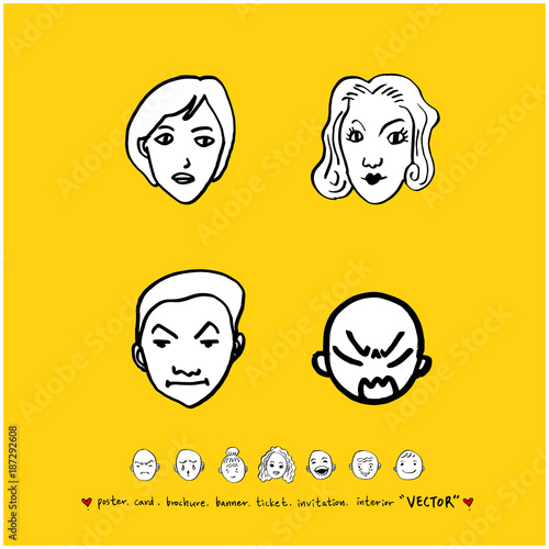 인물의 표정 / 손으로 그린 얼굴 일러스트