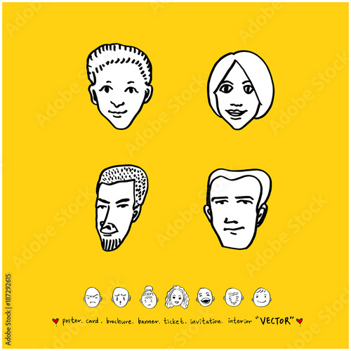 인물의 표정 / 손으로 그린 얼굴 일러스트