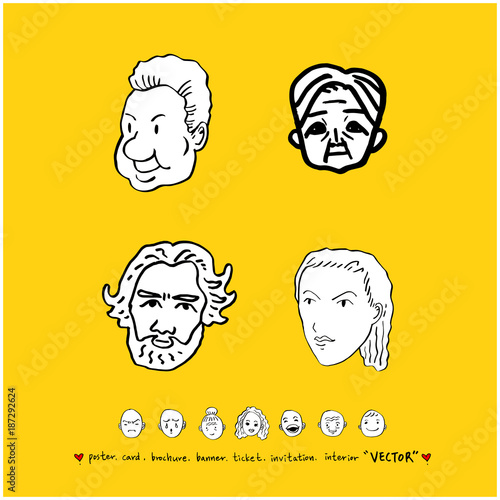 인물의 표정 / 손으로 그린 얼굴 일러스트