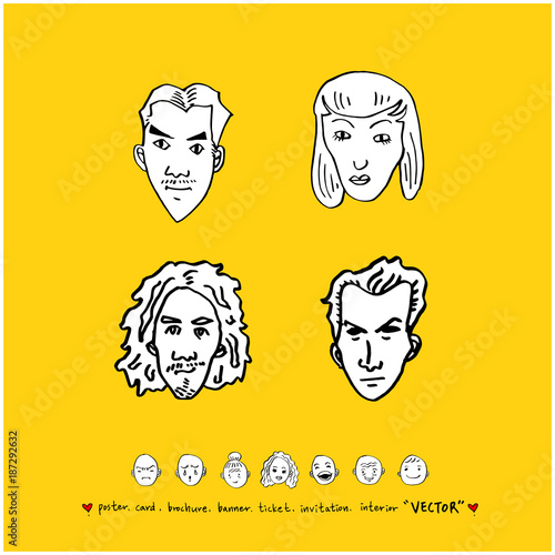 인물의 표정 / 손으로 그린 얼굴 일러스트