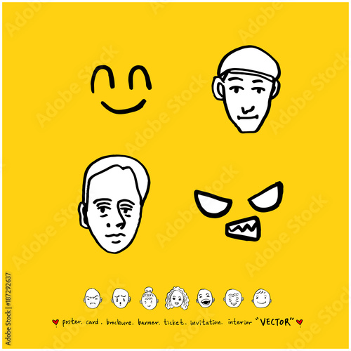 인물의 표정 / 손으로 그린 얼굴 일러스트