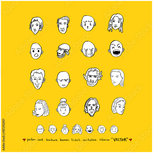 인물의 표정 / 손으로 그린 얼굴 일러스트