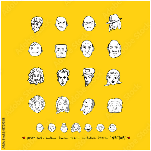 인물의 표정 / 손으로 그린 얼굴 일러스트