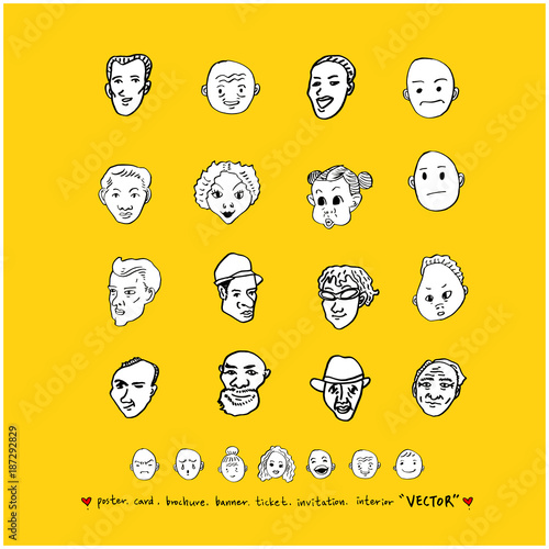 인물의 표정 / 손으로 그린 얼굴 일러스트