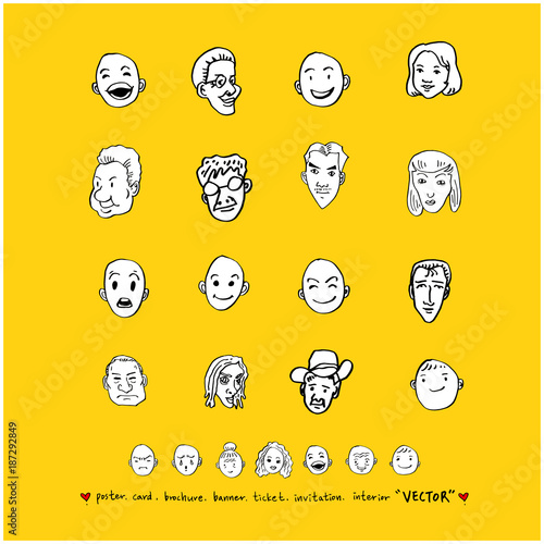 인물의 표정 / 손으로 그린 얼굴 일러스트