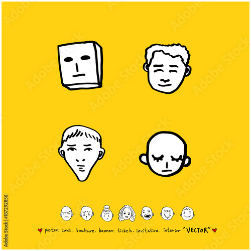 인물의 표정 / 손으로 그린 얼굴 일러스트