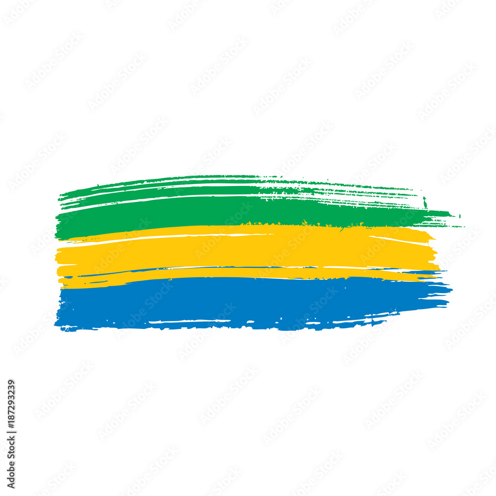 Obraz premium Gabon flag, vector illustration