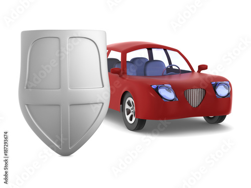 insurance car on white back...