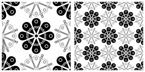 Seamless pattern in flat design of fireworks or vintage background.
