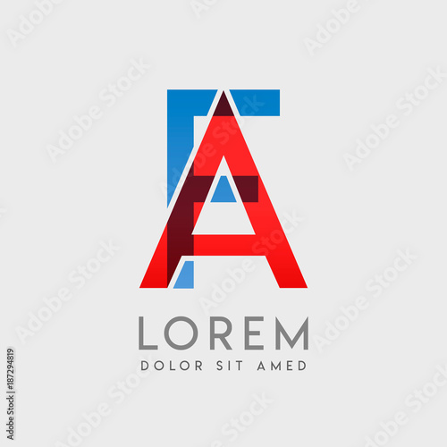 AF logo letters with "blue and red" gradation