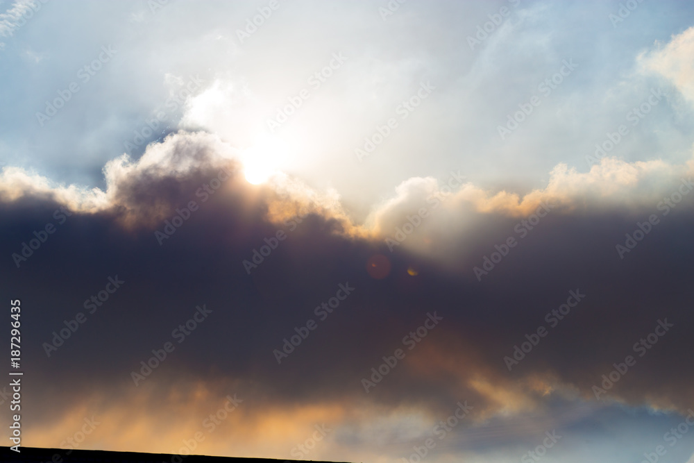 Industrial smoke closes the sun in the sky Industrial smoke closes the sun in the sky