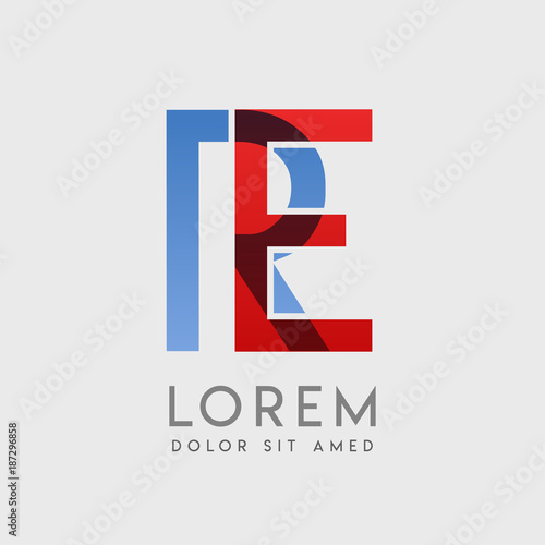 ER logo letters with "blue and red" gradation