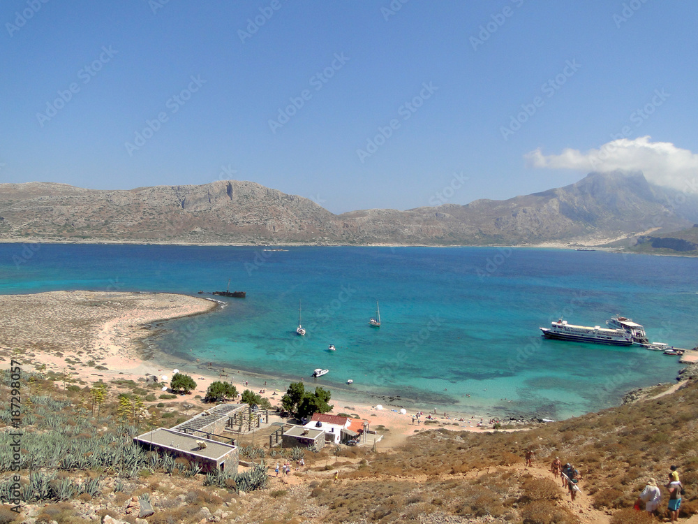Azure lagoon Balos, on the Greek island of Crete.