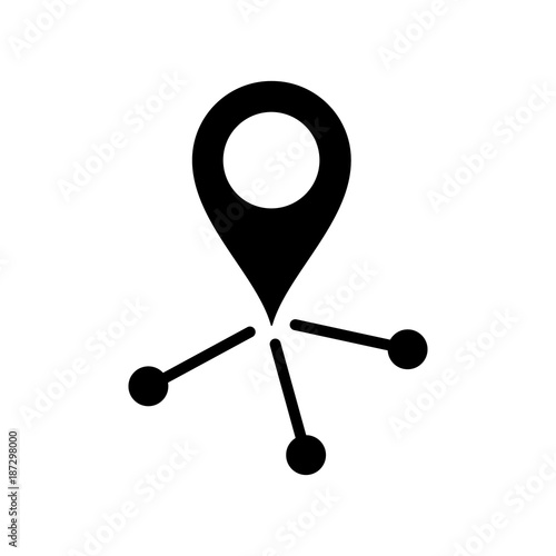 Map Marker Network vector icon. Flat smooth blue symbol. Pictogram is isolated on a white background. Designed for web and software interfaces. photo