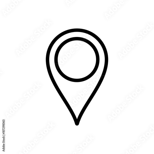Location line icon vector. Pin map sign Pointer. Marker. Navigation map, gps, direction, place, compass, contact, search concept. Flat style for graphic design, logo, Web, UI, mobile upp,