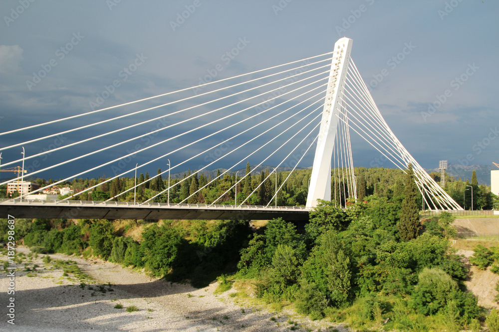 The Millenium Bridge in Podgorica, Montenegro