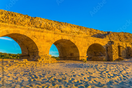  Well-preserved aqueduct, built in Caesarea photo