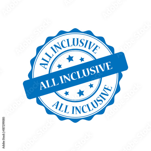 All inclusive blue stamp illustration