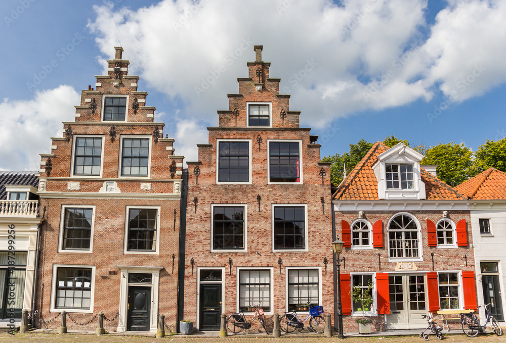 Old houses at the cheese market sqaure in Edam