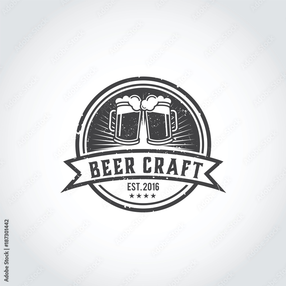 Fototapeta premium Beer Craft Logo Design. Vector Illustrator Eps. 10