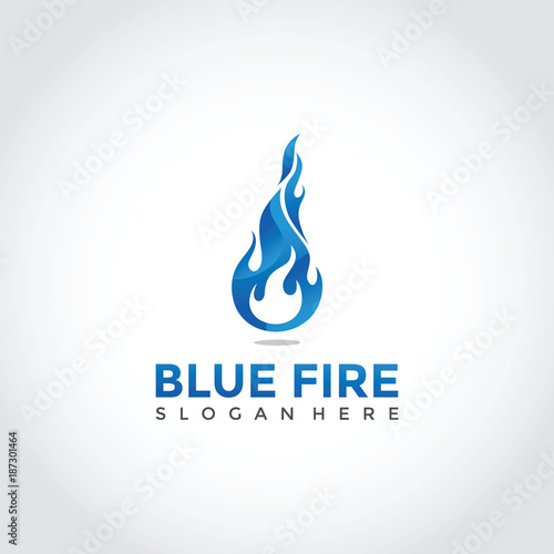 Blue Fire Logo Design. Vector Illustrator Eps. 10