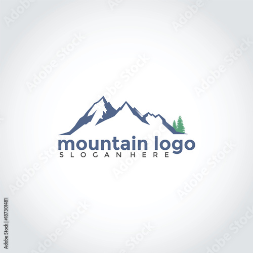 Mountain with spruce Logo Design. Vector Illustrator Eps. 10