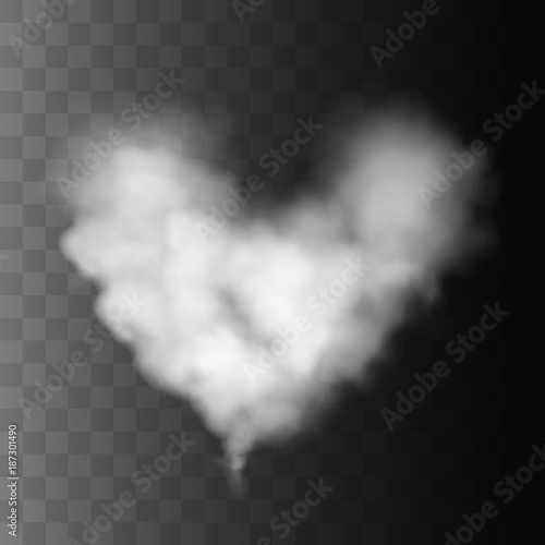 Cloud Shape Heart Love Symbol isolated on transparent background. Vector illustration